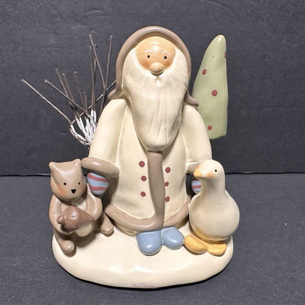 RUSS Peace in the Meadow 1st Ed Figurine by Bonnie Lynn - Man Goose Squirrel